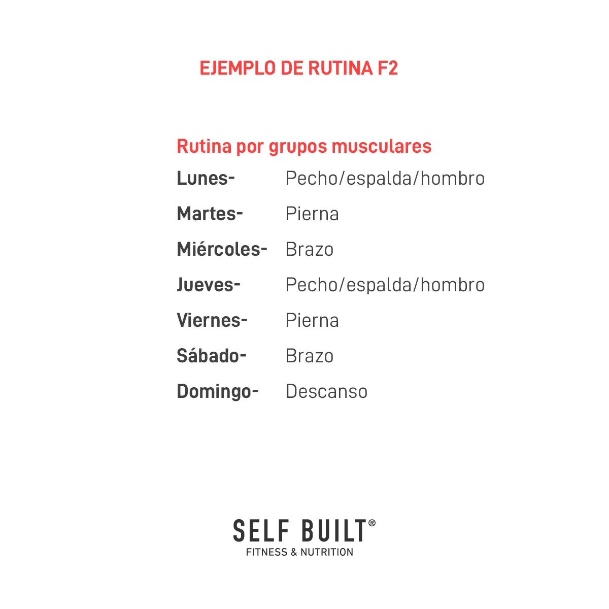 Cuántos días a la semana ir al gym SELF BUILT